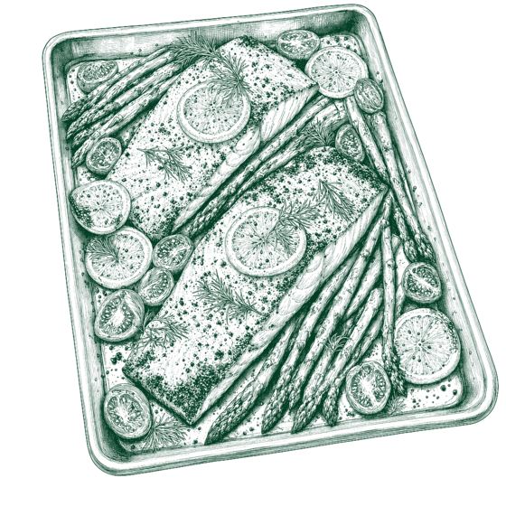 Sheet-Pan Salmon · ink sketch