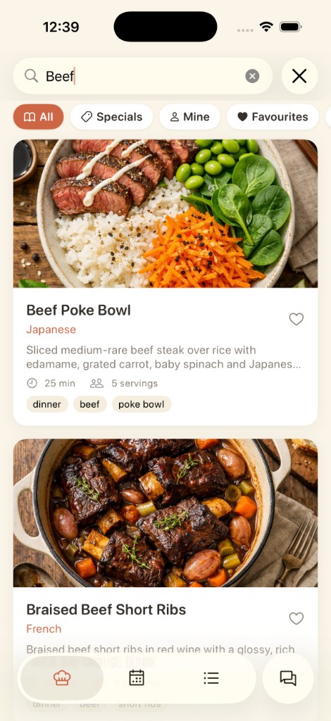 Recipe search